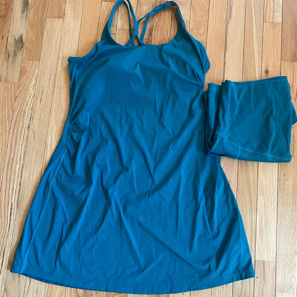 Blue/Green maternity active dress